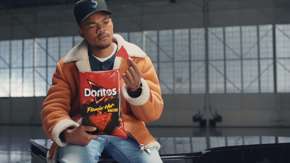 Doritos Flamin' Hot Nacho chips Chance The Rapper Super Bowl video